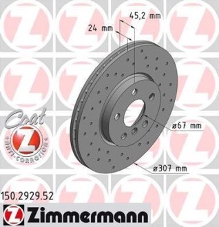 Тормозной диск ZIMMERMANN 150292952