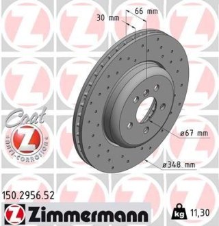 Диск тормозной ZIMMERMANN 150295652