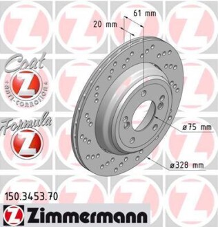 Тормозной диск ZIMMERMANN 150345370