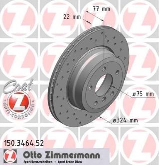 Тормозной диск ZIMMERMANN 150346452