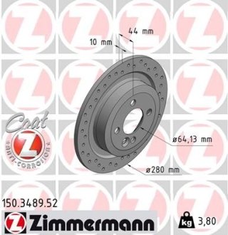 Тормозной диск ZIMMERMANN 150348952