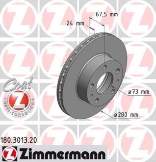 Гальмівний диск ZIMMERMANN 180301320