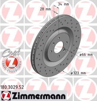 Тормозной диск ZIMMERMANN 180302952