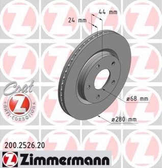 Диск гальмівний ZIMMERMANN 200252620