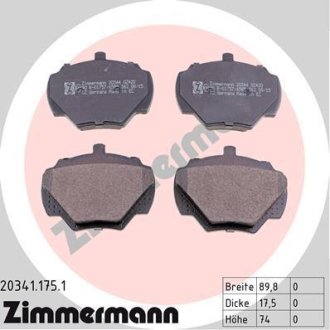 Комплект тормозных колодок, дисковый механизм ZIMMERMANN 203411751