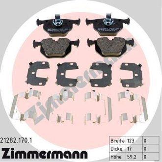 Комплект тормозных колодок, дисковый механизм ZIMMERMANN 212821701