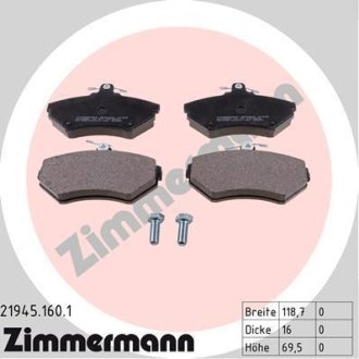 Комплект тормозных колодок, дисковый механизм ZIMMERMANN 219451601