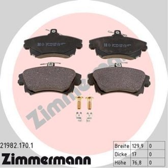 Комплект тормозных колодок, дисковый механизм ZIMMERMANN 219821701