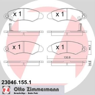 Гальмівні колодки, дискове гальмо (набір) ZIMMERMANN 230461551