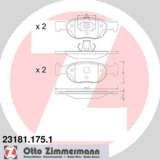 Гальмівні колодки, дискове гальмо (набір) ZIMMERMANN 231811751