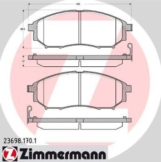 Колодки гальмівні дискові ZIMMERMANN 236981701