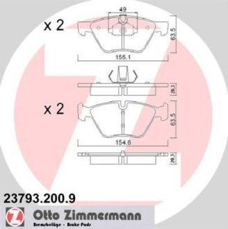 Гальмівні колодки, дискове гальмо (набір) ZIMMERMANN 237932009