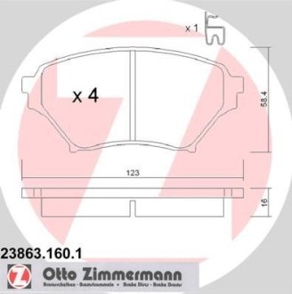 Гальмівні колодки, дискове гальмо (набір) ZIMMERMANN 238631601