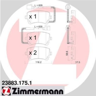 Комплект гальмівних колодок ZIMMERMANN 238831751