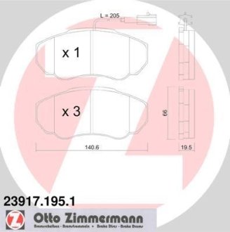 Комплект тормозных колодок ZIMMERMANN 239171951