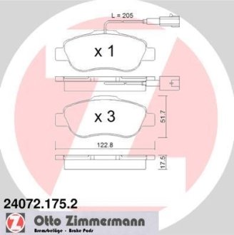 Комплект гальмівних колодок ZIMMERMANN 240721752