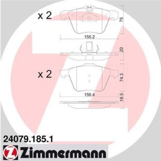 Гальмівні колодки, дискове гальмо (набір) ZIMMERMANN 240791851