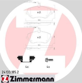 Комплект тормозных колодок, дисковый механизм ZIMMERMANN 24133.185.2