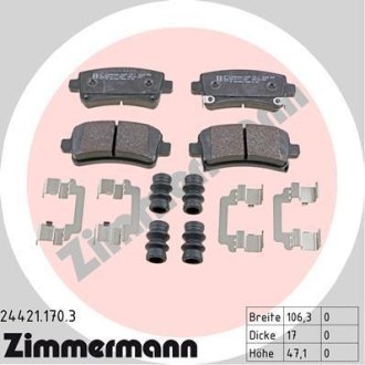 Гальмівні колодки, дискове гальмо (набір) ZIMMERMANN 244211703