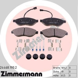 Комплект тормозных колодок, дисковый механизм ZIMMERMANN 244681902