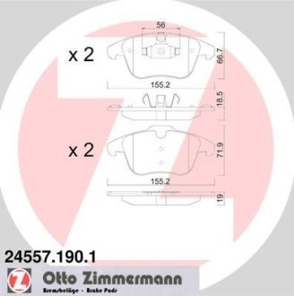 Гальмівні колодки, дискове гальмо (набір) ZIMMERMANN 245571901