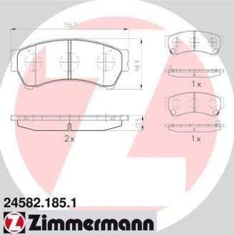 Гальмівні колодки перед Mazda6 18-25i с 2007г ZIMMERMANN 245821851