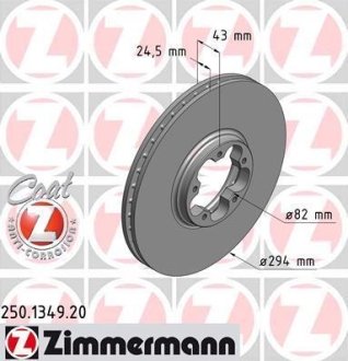 Гальмівний диск ZIMMERMANN 250134920