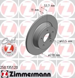 Тормозной диск ZIMMERMANN 250135120