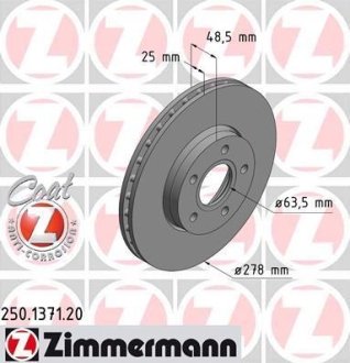 Диск тормозной ZIMMERMANN 250137120