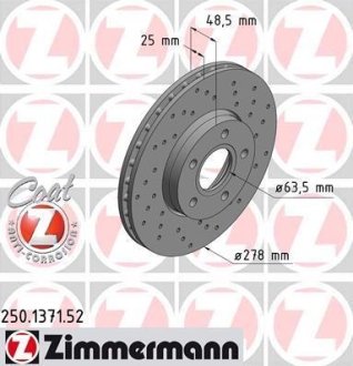 Тормозной диск ZIMMERMANN 250137152