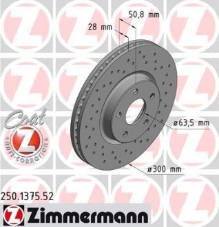 Диск гальмівний ZIMMERMANN 250137552