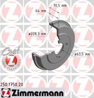 Тормозной барабан ZIMMERMANN 250175020