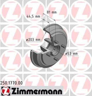 Гальмівний барабан ZIMMERMANN 250177000