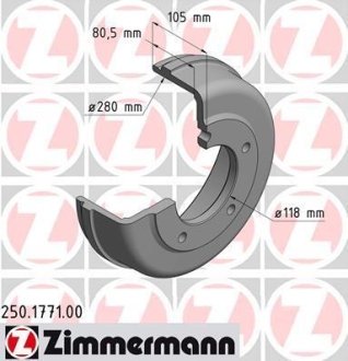 Тормозной барабан ZIMMERMANN 250177100