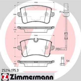 Колодки гальмівні задні ZIMMERMANN 252141753