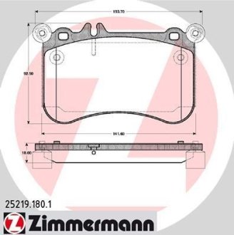 Колодки гальмівні MB W212, W221 5.0i с 2011г ZIMMERMANN 252191801