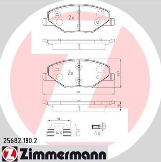 Колодки гальмівні передні Skoda Fabia 12-16D 0107- ZIMMERMANN 256821802