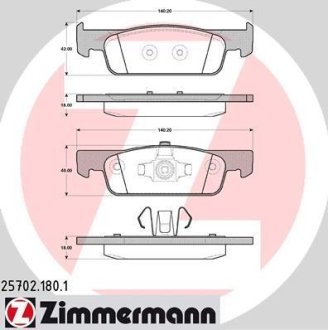 Гальмiвнi колодки дисковi ZIMMERMANN 257021801