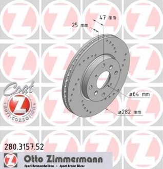 Гальмівний диск ZIMMERMANN 280315752