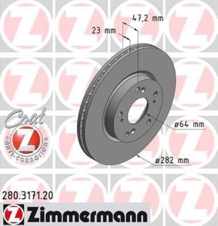 Диск гальмівний ZIMMERMANN 280317120