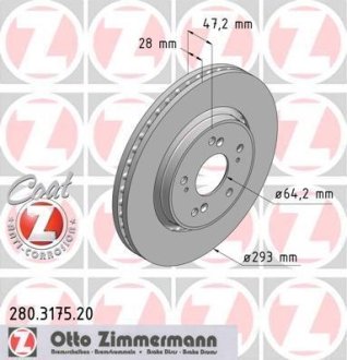 Диск гальмівний ZIMMERMANN 280317520