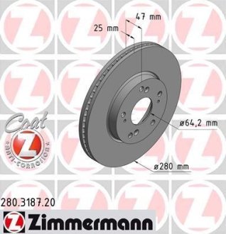 Тормозной диск ZIMMERMANN 280318720