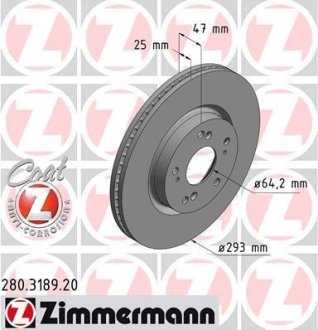 Диск гальмівний ZIMMERMANN 280318920