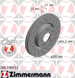 Тормозной диск ZIMMERMANN 280318952