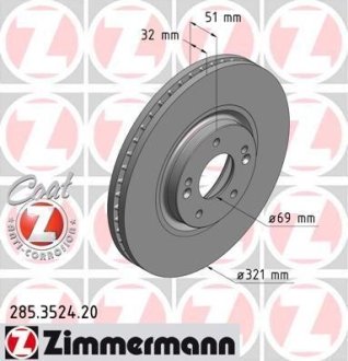 Гальмівний диск ZIMMERMANN 285352420