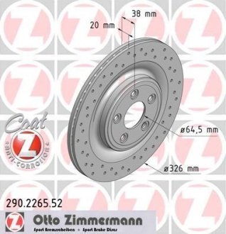 Тормозной диск ZIMMERMANN 290226552