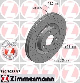 Диск гальмівний ZIMMERMANN 370308852