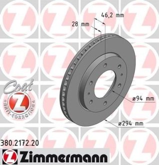 Гальмівний диск ZIMMERMANN 380217220