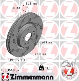 Диск гальмівний ZIMMERMANN 400364854