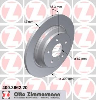 Тормозной диск ZIMMERMANN 400366220